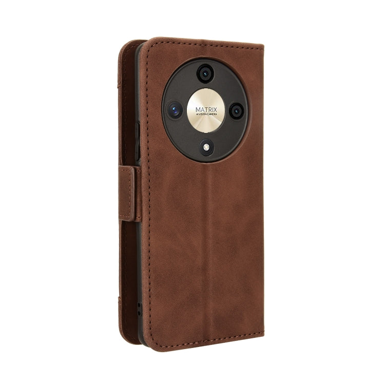 For Honor X9b 5G Skin Feel Calf Texture Card Slots Leather Phone Case(Brown)