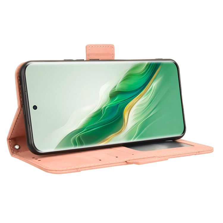 For Honor Magic6 5G Skin Feel Calf Texture Card Slots Leather Phone Case(Pink)