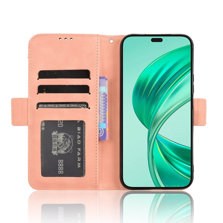 For Honor X8b 4G Skin Feel Calf Texture Card Slots Leather Phone Case(Pink)