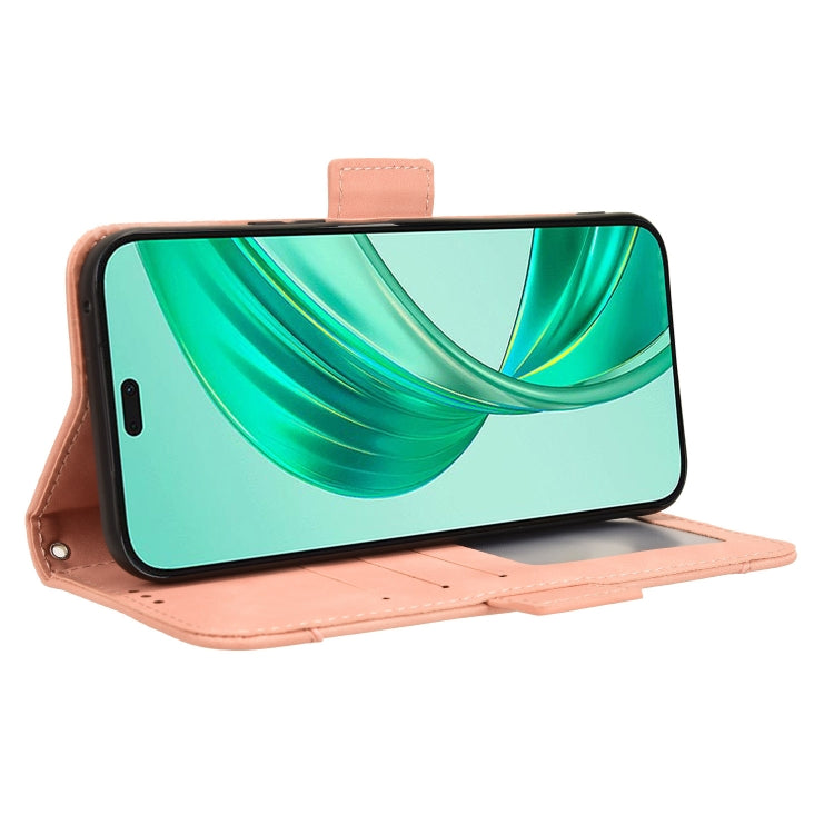 For Honor X8b 4G Skin Feel Calf Texture Card Slots Leather Phone Case(Pink)