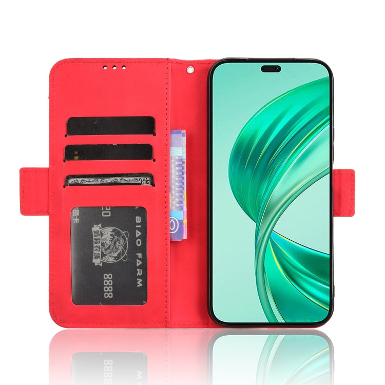 For Honor X8b 4G Skin Feel Calf Texture Card Slots Leather Phone Case(Red)