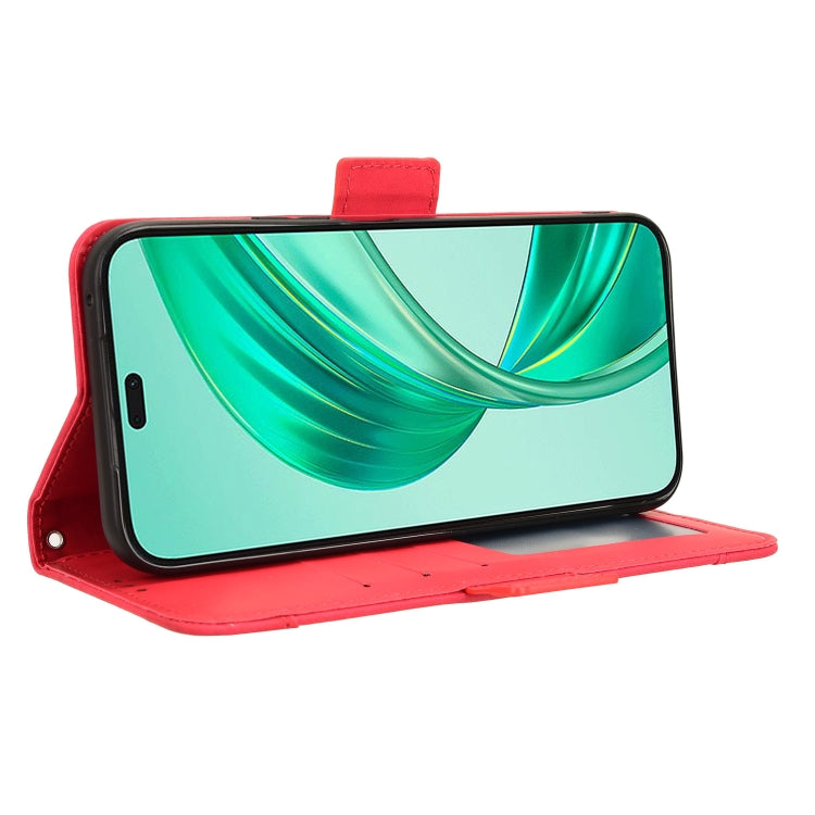 For Honor X8b 4G Skin Feel Calf Texture Card Slots Leather Phone Case(Red)