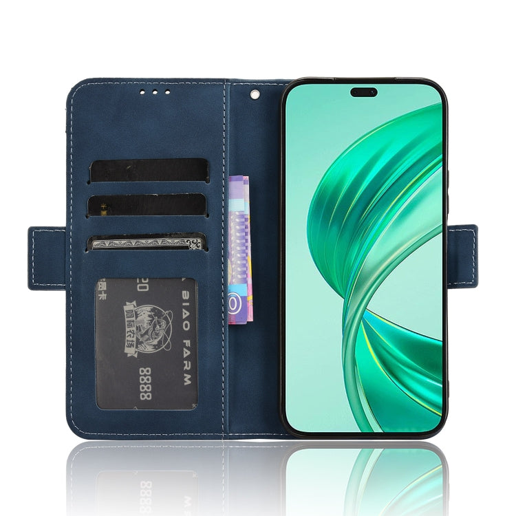 For Honor X8b 4G Skin Feel Calf Texture Card Slots Leather Phone Case(Blue)