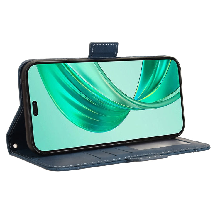 For Honor X8b 4G Skin Feel Calf Texture Card Slots Leather Phone Case(Blue)