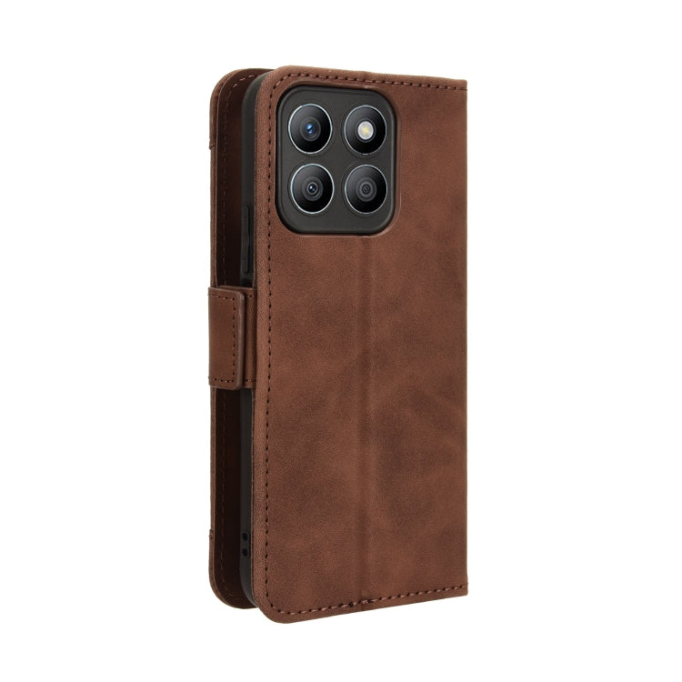For Honor X8b 4G Skin Feel Calf Texture Card Slots Leather Phone Case(Brown)