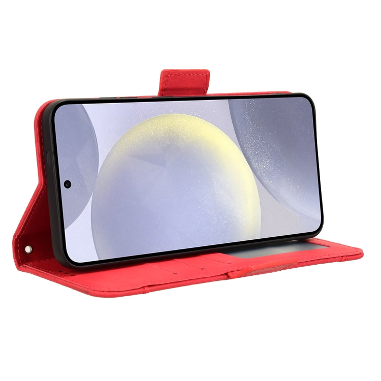 For Samsung Galaxy S24 5G Skin Feel Calf Texture Card Slots Leather Phone Case(Red)