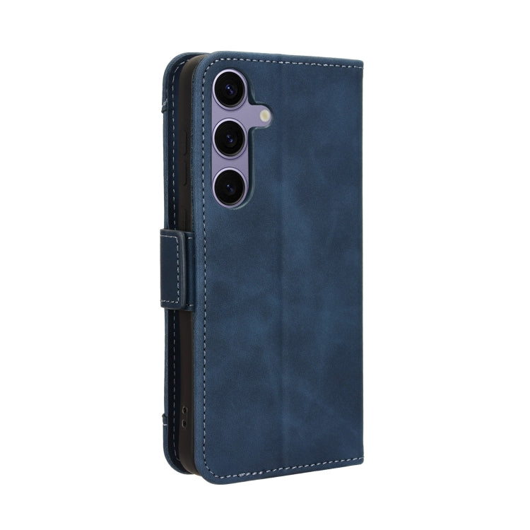 For Samsung Galaxy S24 5G Skin Feel Calf Texture Card Slots Leather Phone Case(Blue)