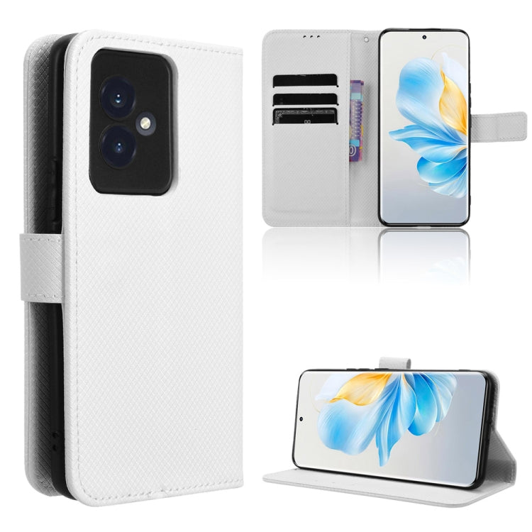 For Honor 100 5G Diamond Texture Leather Phone Case(White)