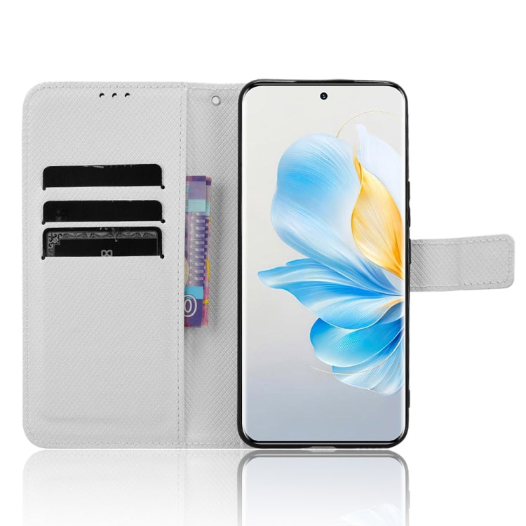 For Honor 100 5G Diamond Texture Leather Phone Case(White)