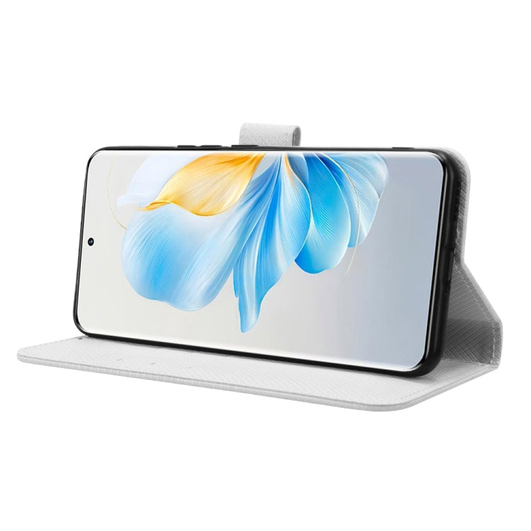 For Honor 100 5G Diamond Texture Leather Phone Case(White)