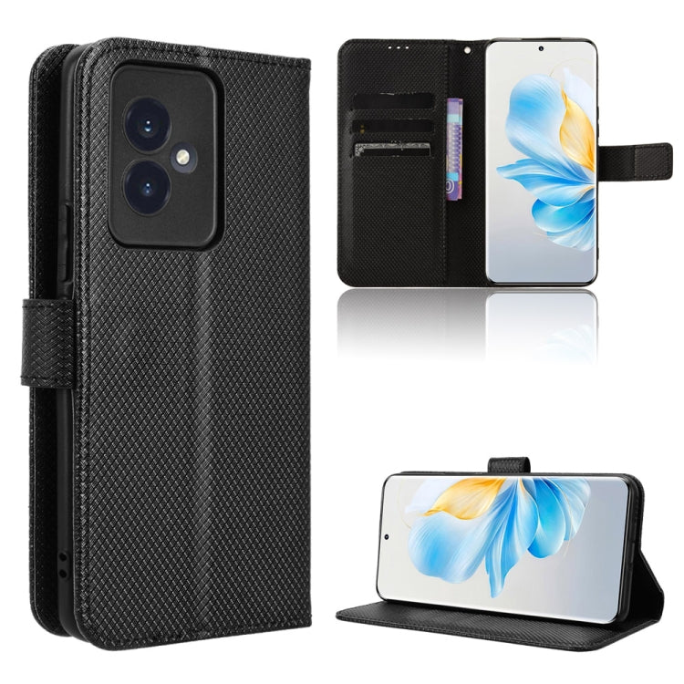 For Honor 100 5G Diamond Texture Leather Phone Case(Black)