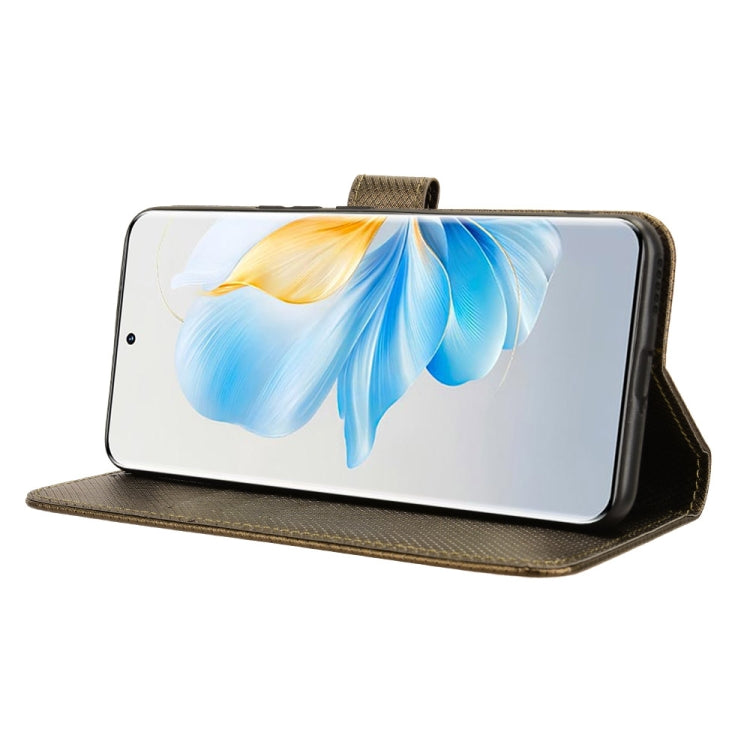 For Honor 100 5G Diamond Texture Leather Phone Case(Brown)