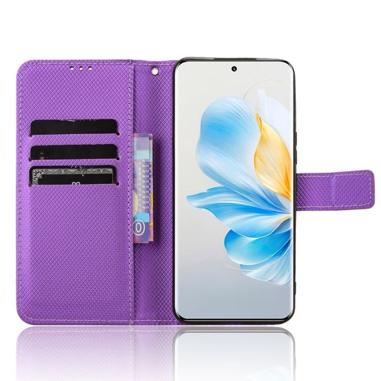 For Honor 100 5G Diamond Texture Leather Phone Case(Purple)