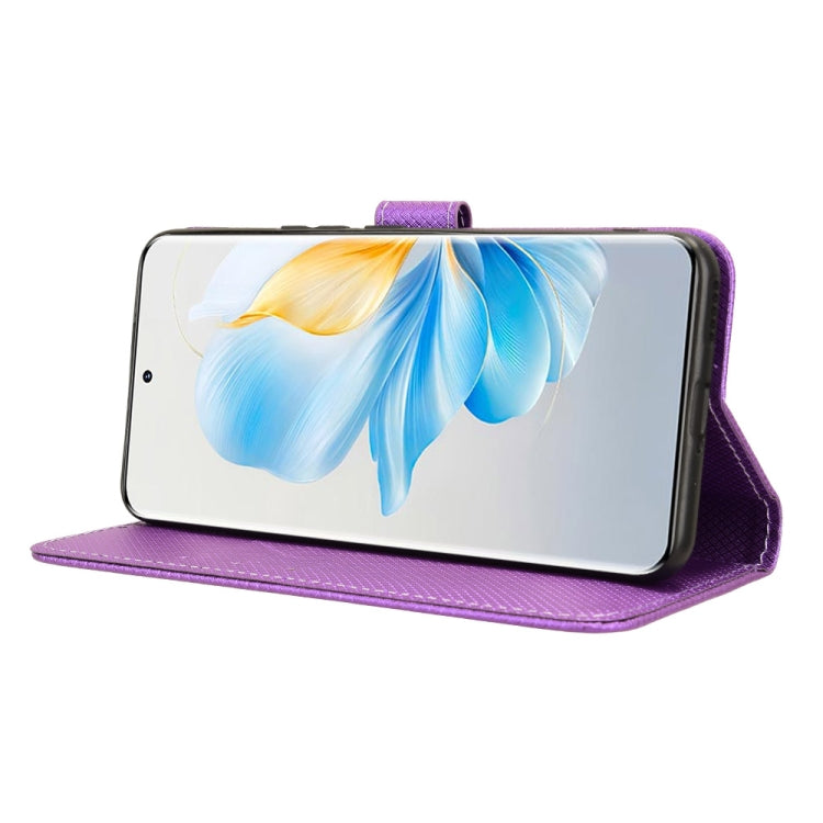 For Honor 100 5G Diamond Texture Leather Phone Case(Purple)