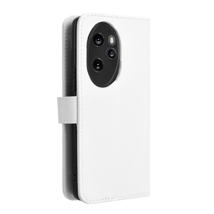 For Honor 100 Pro 5G Diamond Texture Leather Phone Case(White)