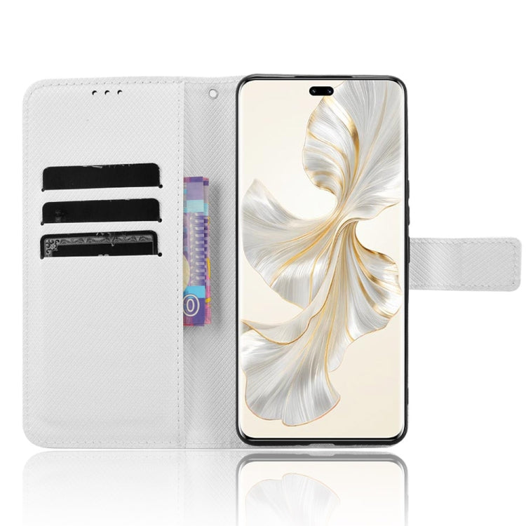 For Honor 100 Pro 5G Diamond Texture Leather Phone Case(White)