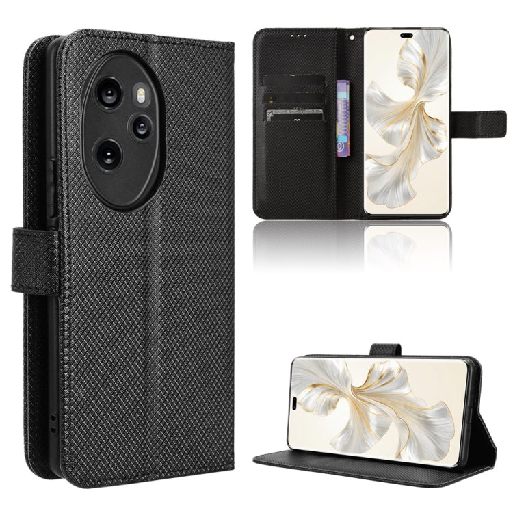 For Honor 100 Pro 5G Diamond Texture Leather Phone Case(Black)