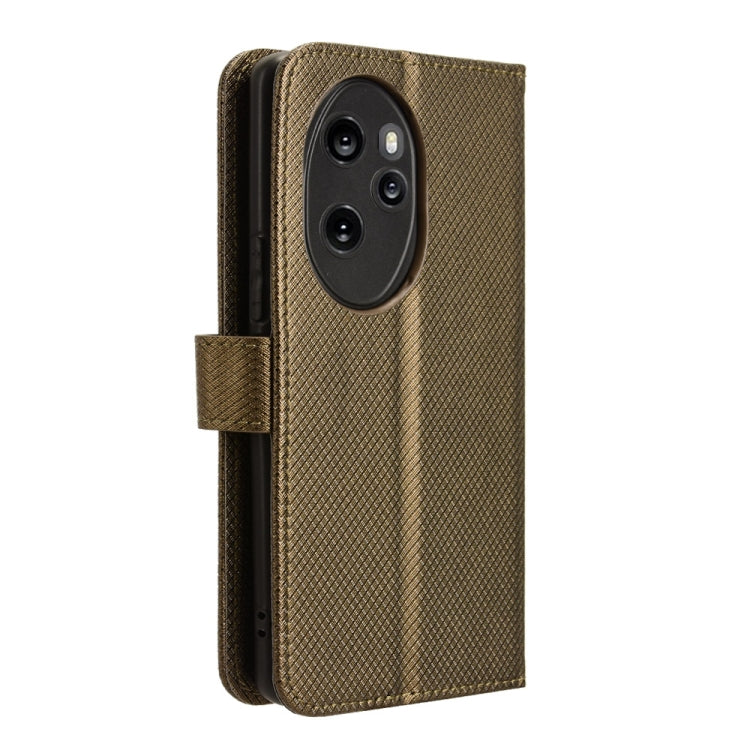 For Honor 100 Pro 5G Diamond Texture Leather Phone Case(Brown)