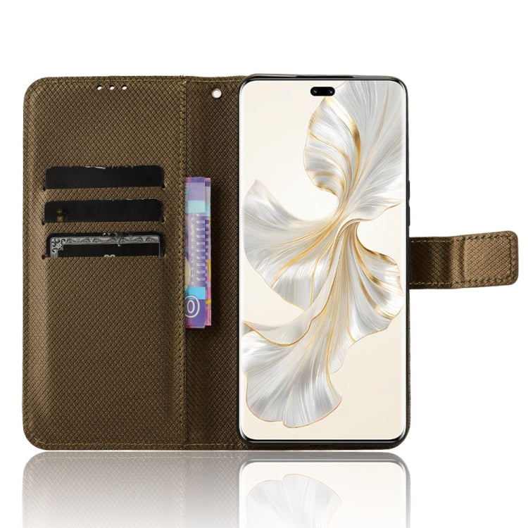 For Honor 100 Pro 5G Diamond Texture Leather Phone Case(Brown)