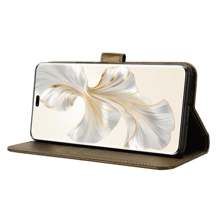 For Honor 100 Pro 5G Diamond Texture Leather Phone Case(Brown)