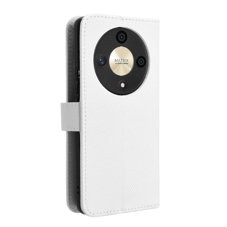 For Honor X9b 5G Diamond Texture Leather Phone Case(White)