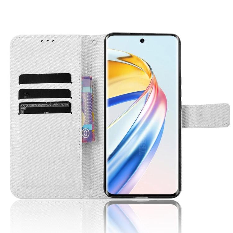 For Honor X9b 5G Diamond Texture Leather Phone Case(White)
