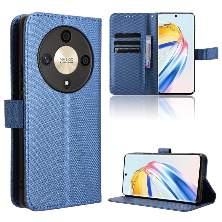 For Honor X9b 5G Diamond Texture Leather Phone Case(Blue)