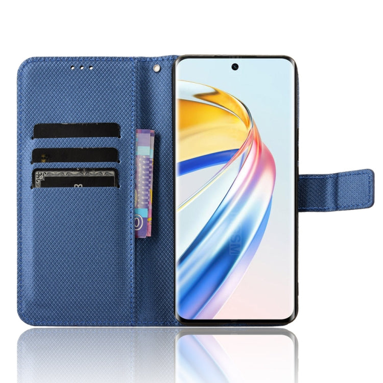 For Honor X9b 5G Diamond Texture Leather Phone Case(Blue)