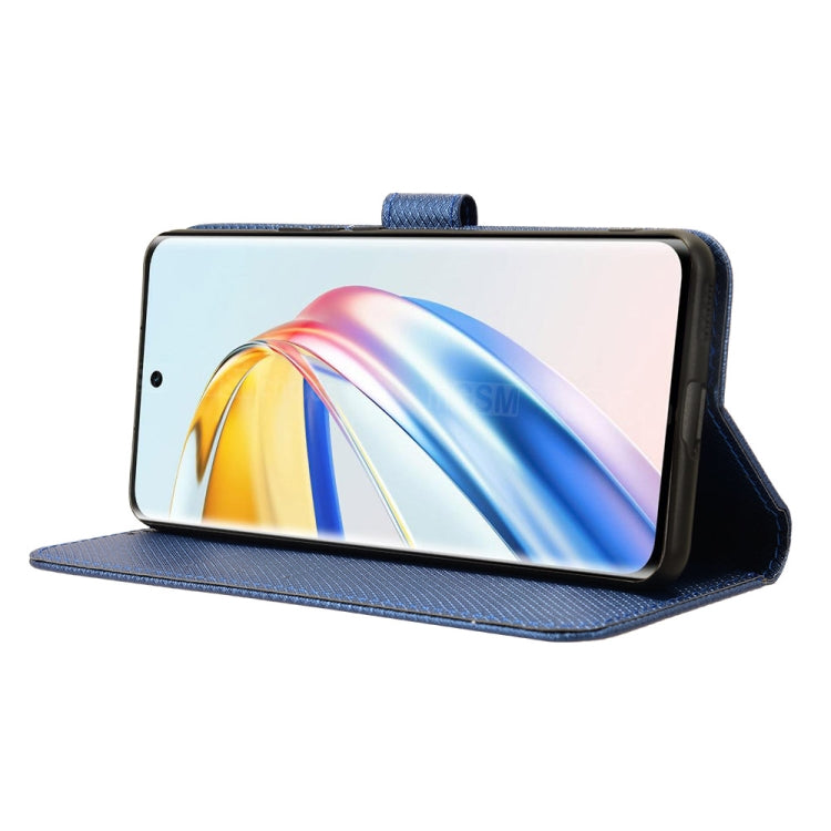 For Honor X9b 5G Diamond Texture Leather Phone Case(Blue)