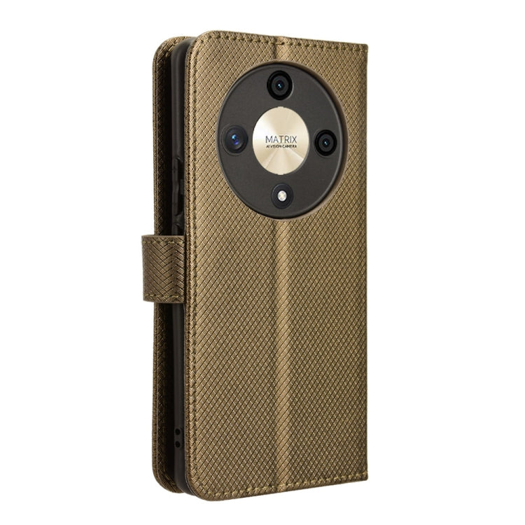 For Honor X9b 5G Diamond Texture Leather Phone Case(Brown)