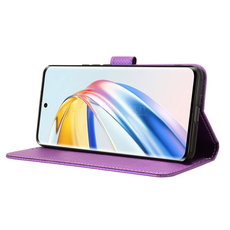 For Honor X9b 5G Diamond Texture Leather Phone Case(Purple)