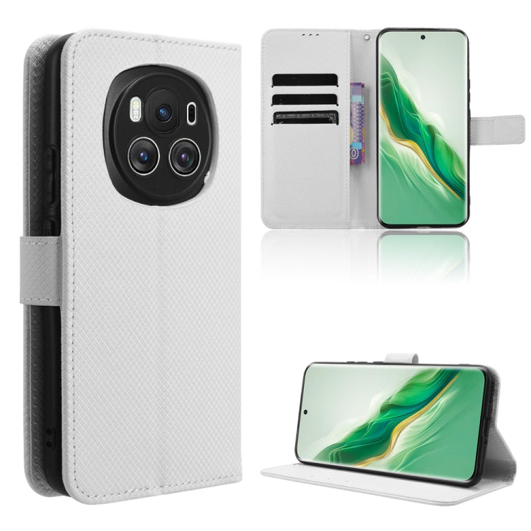 For Honor Magic6 5G Diamond Texture Leather Phone Case(White)