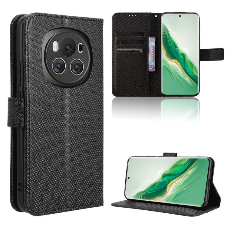 For Honor Magic6 5G Diamond Texture Leather Phone Case(Black)