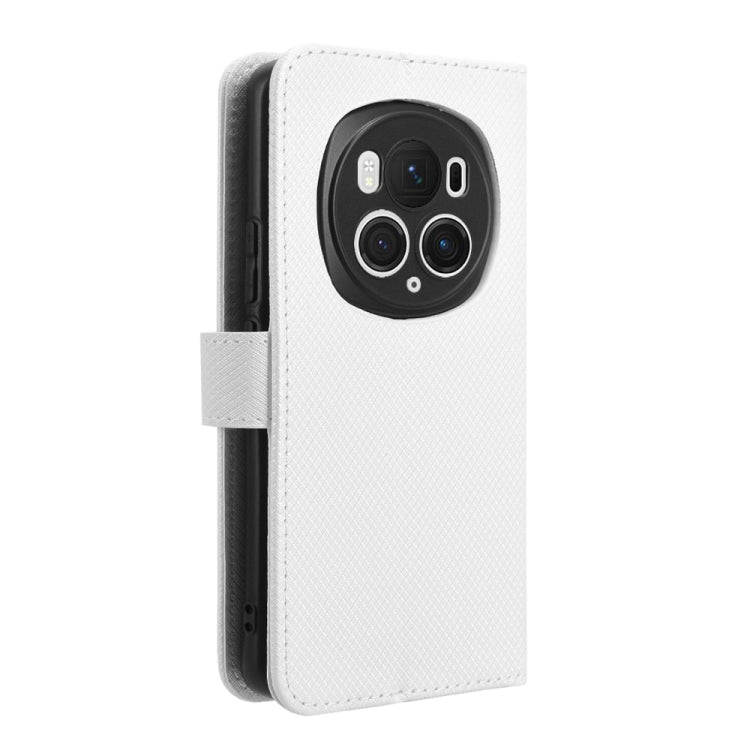 For Honor Magic6 Pro Diamond Texture Leather Phone Case(White)