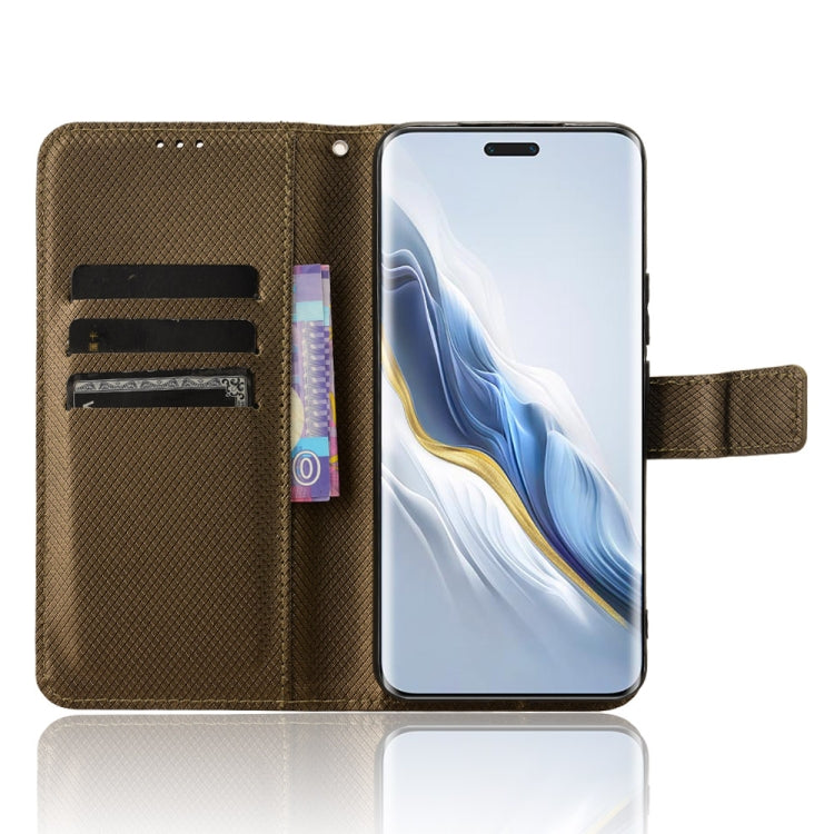 For Honor Magic6 Pro Diamond Texture Leather Phone Case(Brown)
