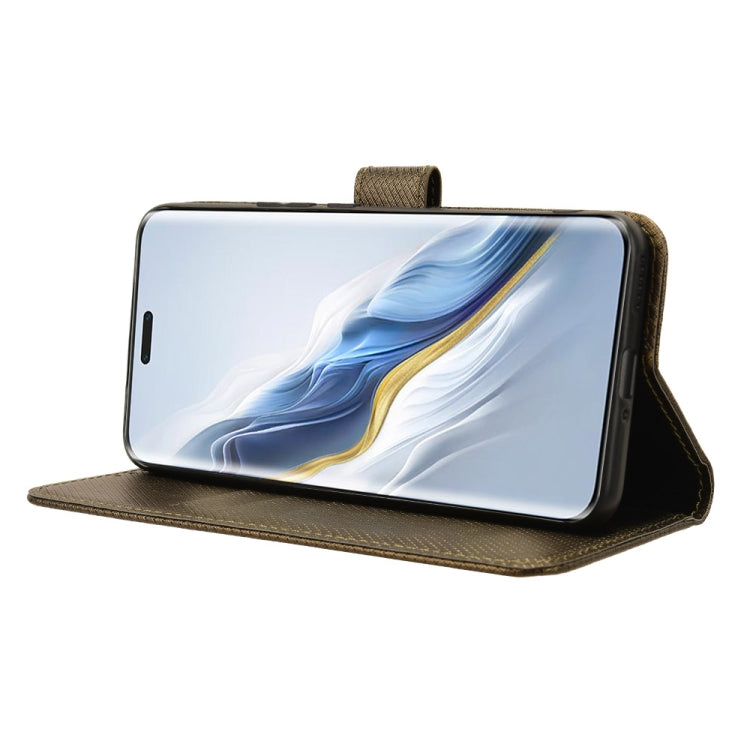 For Honor Magic6 Pro Diamond Texture Leather Phone Case(Brown)