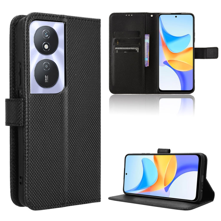 For Honor Play 50 Plus Diamond Texture Leather Phone Case(Black)