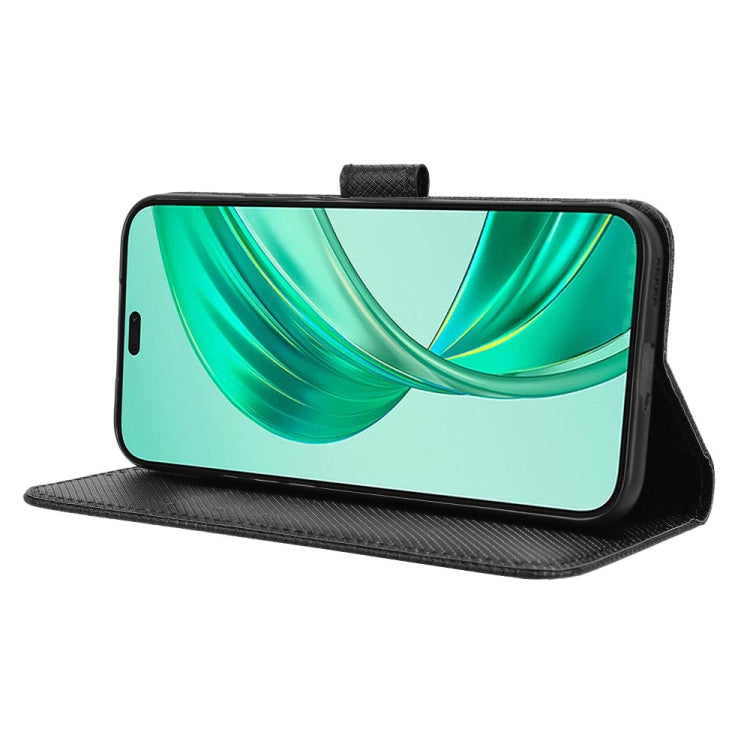 For Honor X8b 4G Diamond Texture Leather Phone Case(Black)