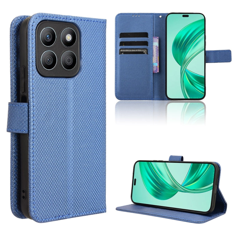 For Honor X8b 4G Diamond Texture Leather Phone Case(Blue)