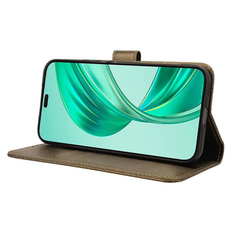 For Honor X8b 4G Diamond Texture Leather Phone Case(Brown)