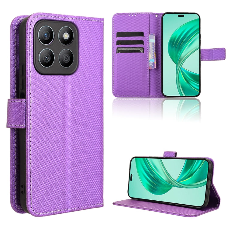 For Honor X8b 4G Diamond Texture Leather Phone Case(Purple)