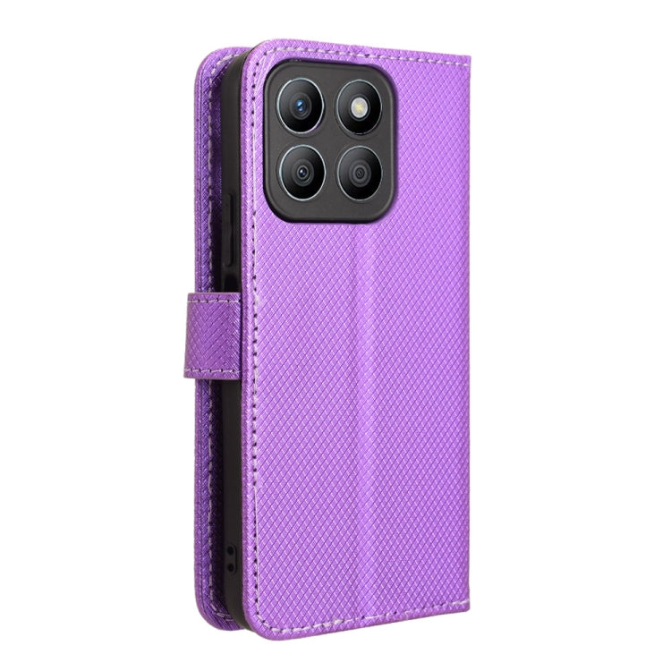For Honor X8b 4G Diamond Texture Leather Phone Case(Purple)