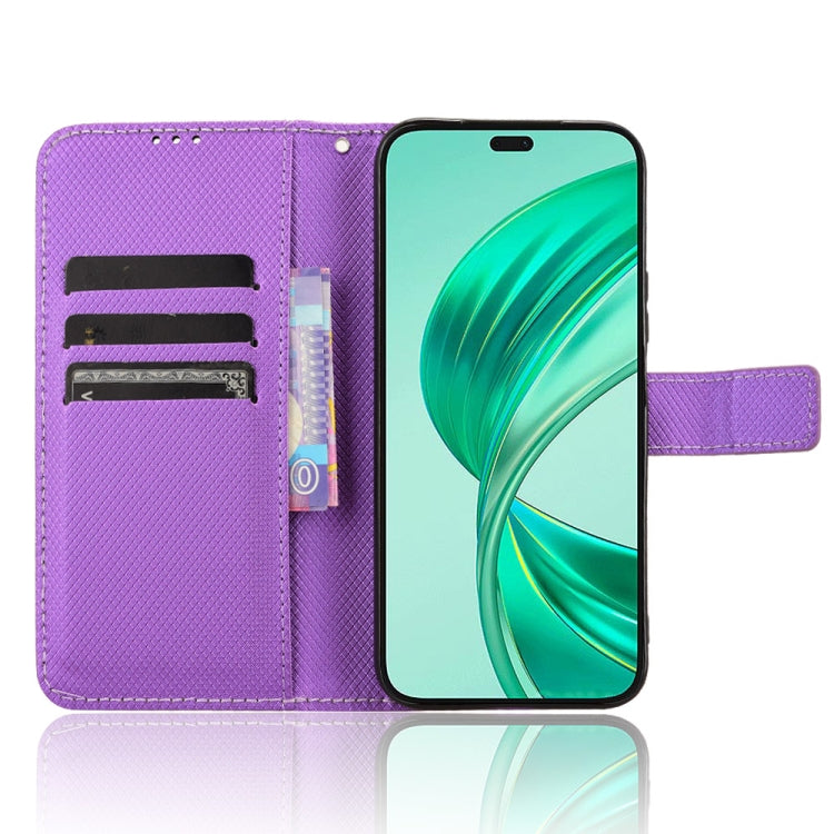 For Honor X8b 4G Diamond Texture Leather Phone Case(Purple)