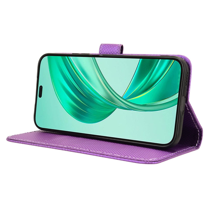 For Honor X8b 4G Diamond Texture Leather Phone Case(Purple)