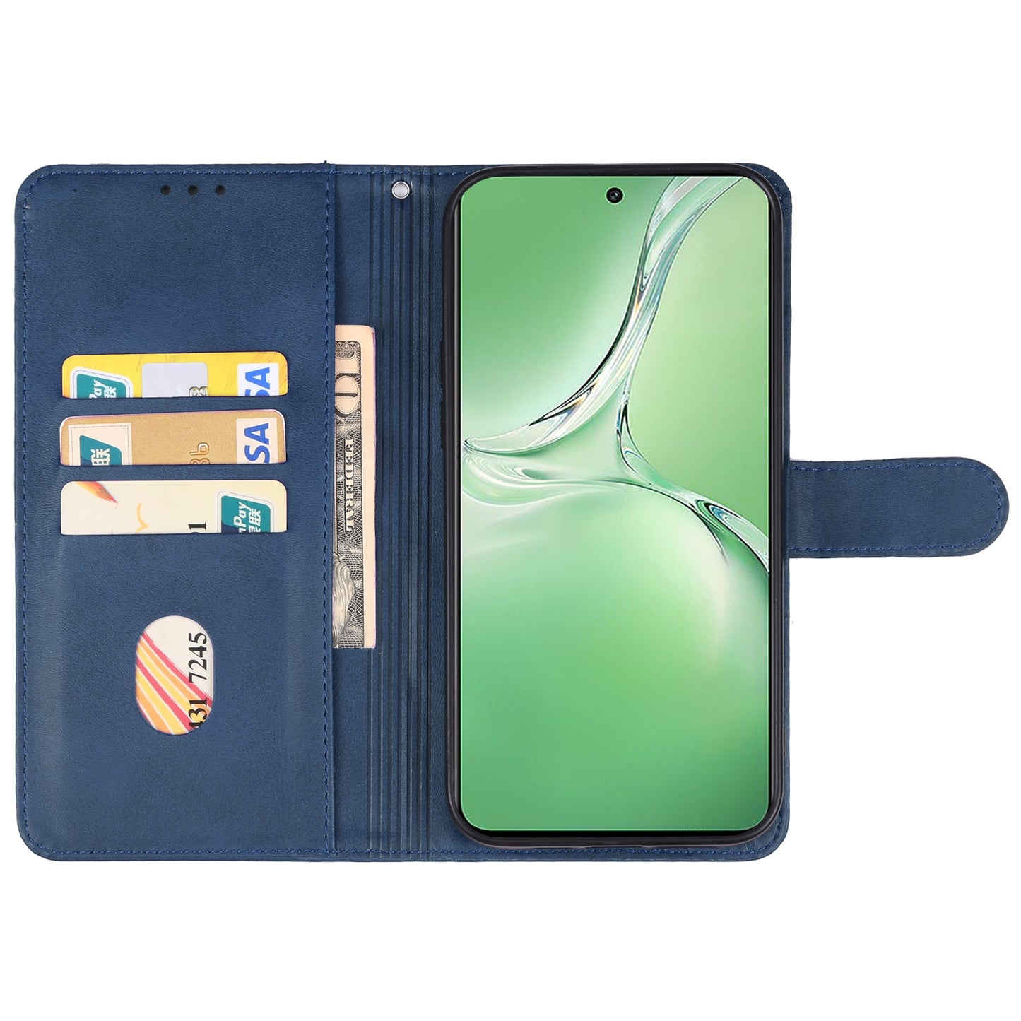 For OPPO K12 Leather Phone Case(Blue)