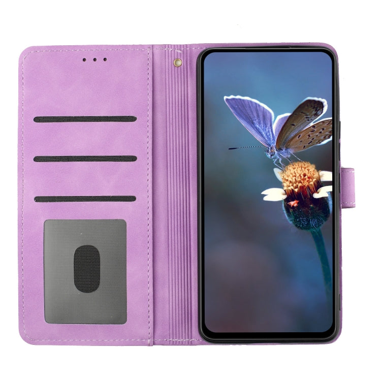 For Honor 90 Pro Flower Embossing Pattern Leather Phone Case(Purple)