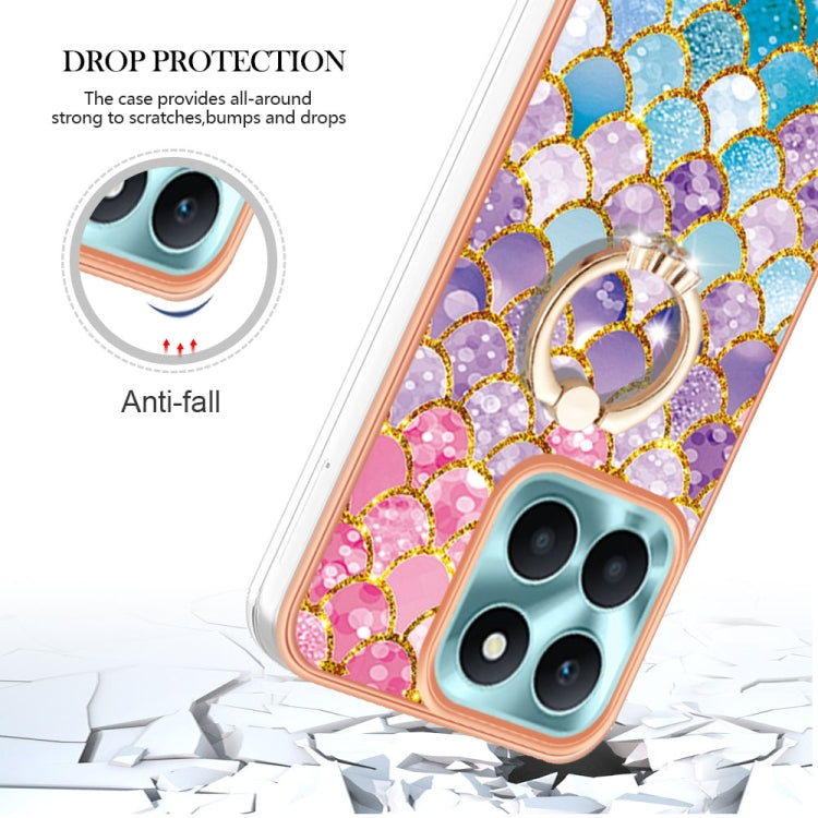 For Honor X6a Electroplating IMD TPU Phone Case with Ring(Colorful Scales)