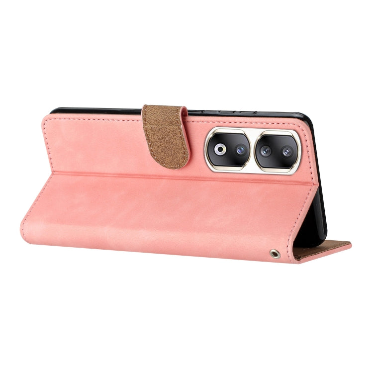 For Honor 90 Pro Seven Butterflies Embossed Leather Phone Case(Pink)