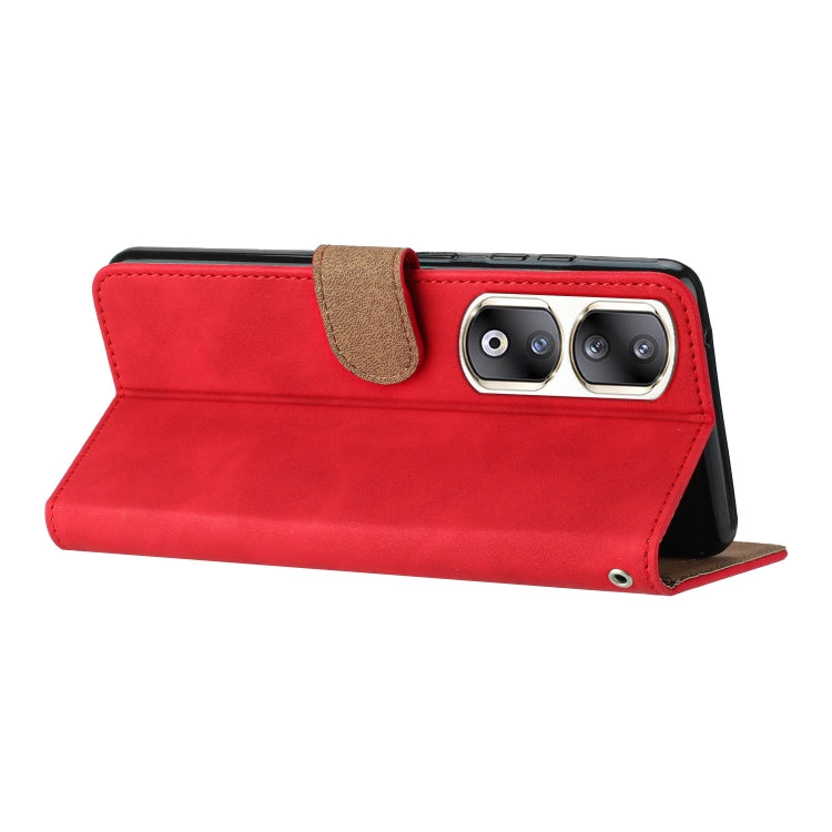 For Honor 90 Pro Seven Butterflies Embossed Leather Phone Case(Red)