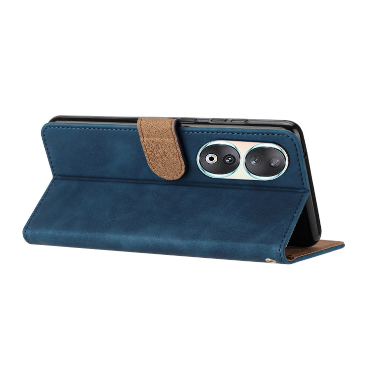 For Honor 90 Seven Butterflies Embossed Leather Phone Case(Blue)